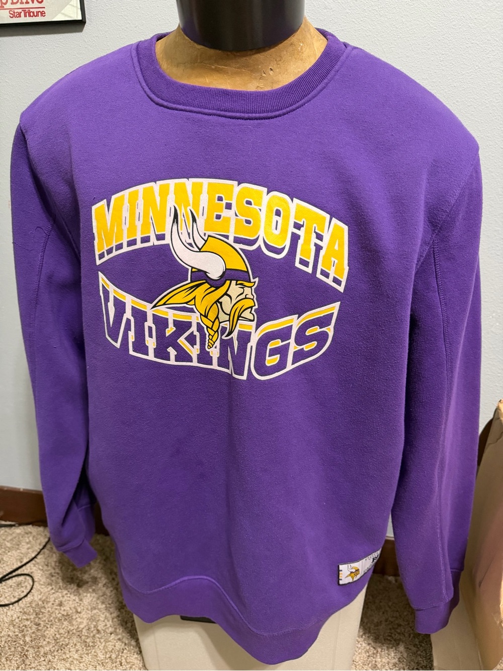 NFL Team Apparel Minnesota Vikings Purple Crewneck Sweatshirt
